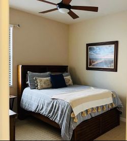 Full-size Wood Bed and Mattress