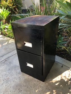 Black Metal 2-Drawer Filing Cabinet