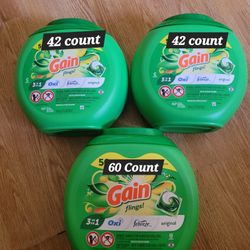 BUNDLE: 2 GAIN FLINGS ORIGINAL (42 COUNT TUBS) & 1 GAIN FLINGS  TUB (60  COUNT TUB) FOR $38 /$38 Por Los 3
