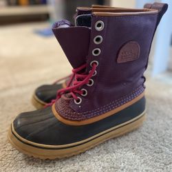 Sorel 1964 Premium Canvas NL1717-507 Purple womens Sz 6 RARE purple snow boots