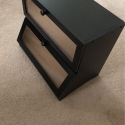 Black 2 Tier Wooden Bread Box