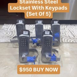 Heavy Duty Stainless Steel Lockset With Keypad (Set Of 5)