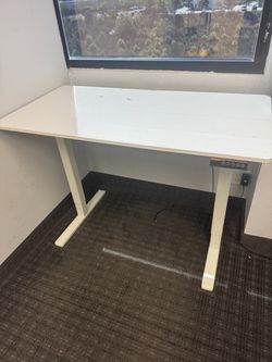 White Electric Standing Desk