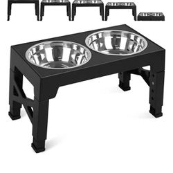 Absoke Elevated Adjustable Raised Food Dog Bowls