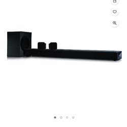 black web sound bar sub with x2 speakers