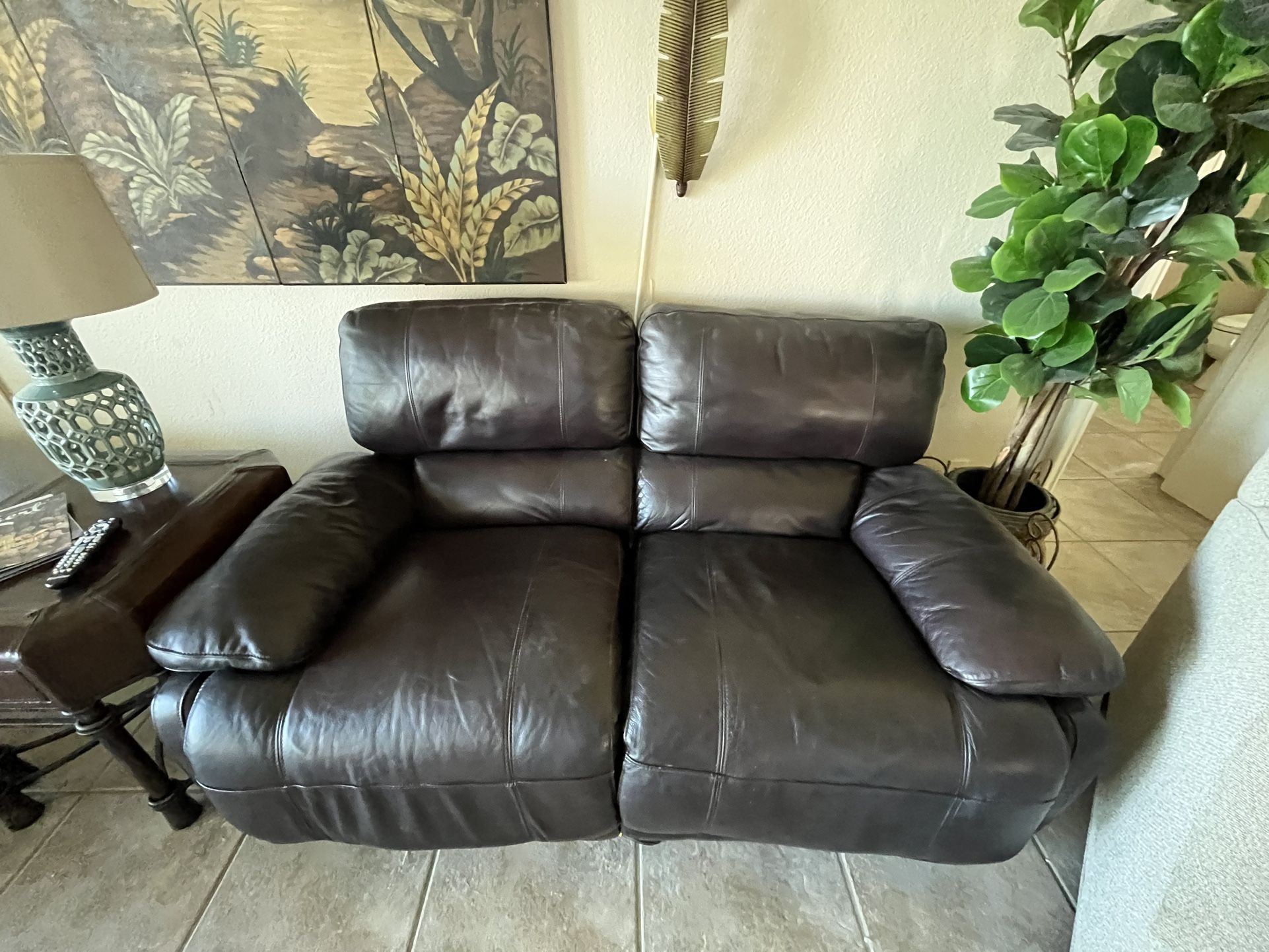 Leather Couches (electric Recliner) 