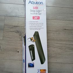 Aqueon LED Strip Light Fixture Black 20 in  Energy-Efficient Aquarium Light