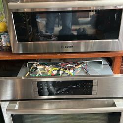 BOSCH DOUBLE OVEN AND MICROWAVE 30”#25”