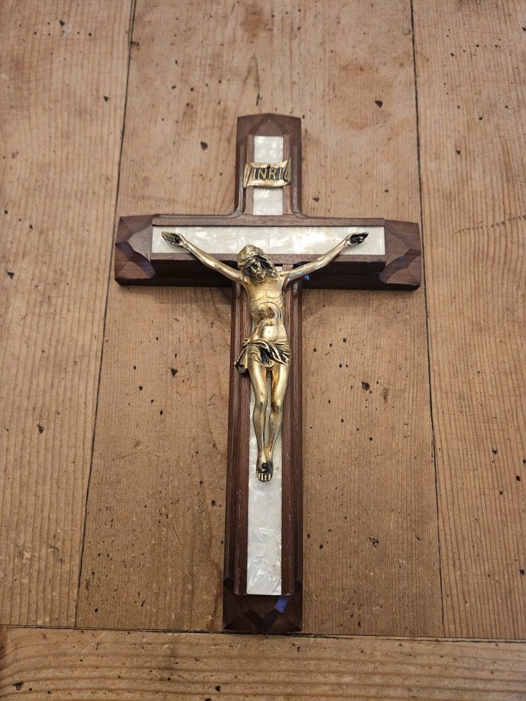 Vintage Jesus Christ Wooden Wall Crucifix Cross Hidden Compartment