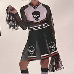 Zombie Fear Squad Goth Cheerleader Youth Girls Large 12/14 Halloween Costume