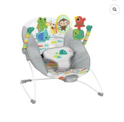 Bright Starts Playful Paradise Vibrating Baby Bouncer, Unisex, Newborn +