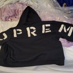 Supreme Faux Fur Lined Zip Up Hooded Sweatshirt