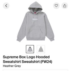 Supreme FW24 Grey Box Logo Hoodie