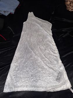 White Lace Rose Print Mini Dress