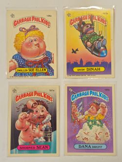 (4) VINTAGE 1986TOPPS. GARBAGE PAIL KIDS. TRADING CARDS STICKERS LOT