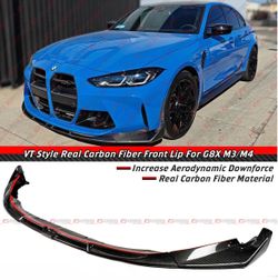 21-26 BMW G80 M3 G82 M4 VT Style Real Carbon Fiber Front Bumper Lip