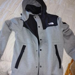 Grey Nortface Jacket With Mask