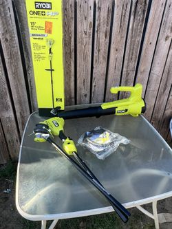 Ryobi 18V Cordless HP Brushless 15” String Trimmer NEW and 250 Cfm Blower TOOLS ONLY
