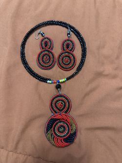 Hand crafted African beaded earrings /set