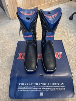 Men’s Durango Black Western Square Toe Cowboy Boots NEW Size 10.5 M