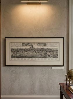 Large Framed Visscher London Panorama Map by Italian Publisher Edizioni Ponte Vecchio