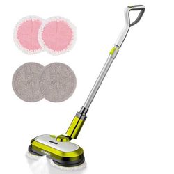 Cordless Electric Mop, Electric Spin Mop with LED Headlight and Water Spray, Up to 60 mins Powerful
