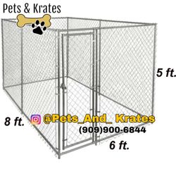 NEW! 8ft x 6ft x 5 ft  Chain Link Boxed Dog Kennel