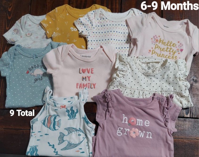 6-9 MONTHS BABY GIRL CLOTHES ONESIES (ROPA PARA NIÑA BEBE TALLA 6-9 MESES)