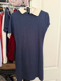 Blue collared dress xs
