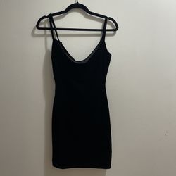 Black Velvet Bodycon Mini Dress