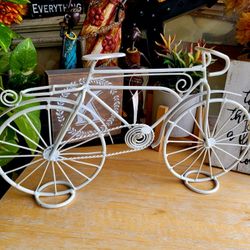 Decorative White Bicycle 