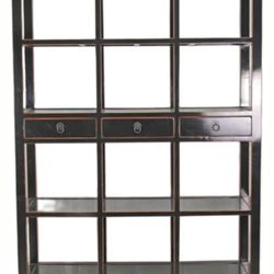 Black Vintage Asian Display Cabinet 