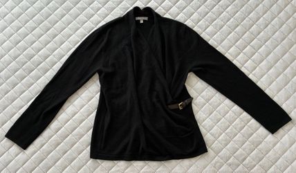 Women’s Black Cashmere Buckle Wrap Cardigan From Neiman Marcus The Cashmere Collection Size XL