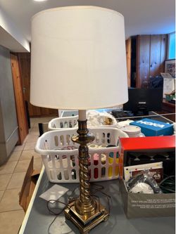 Vintage brass colored candlestick style lamp