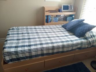 Twin bed frame and headboard