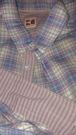 Hugo Boss Orange plaid shirt XL
