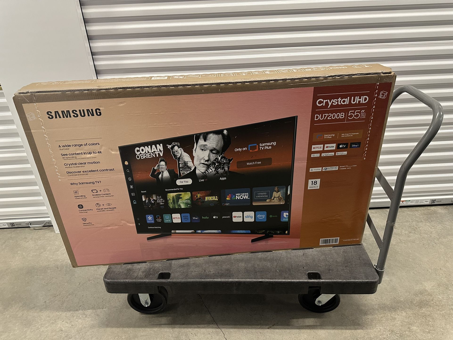 SAMSUNG 55” Class Crystal UHD 4K Smart TV DU7200B