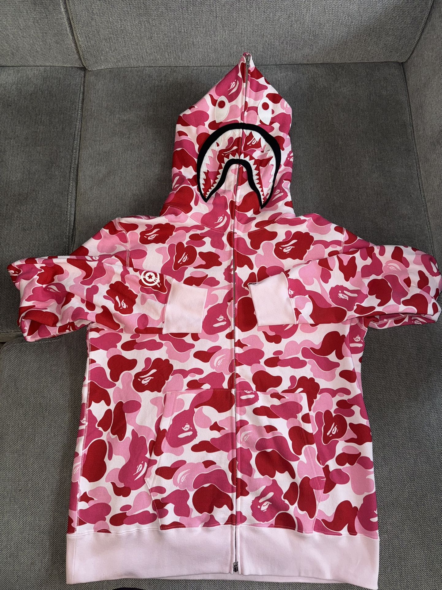 Brand New BAPE ABC Camo Shark Full Zip Hoodie 'pink'