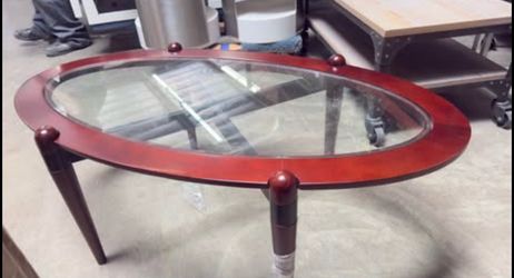 Oval Glass Top Coffee Table