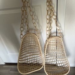 Hanging Wicker Basket (set Of 2)