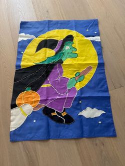 Large Halloween Witch Outdoor House Flag – Appliqué