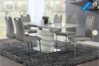 Mega sale! 7 PCS Nicoli Collection Modern Dining table set now 1249.00 free delivery 🚚