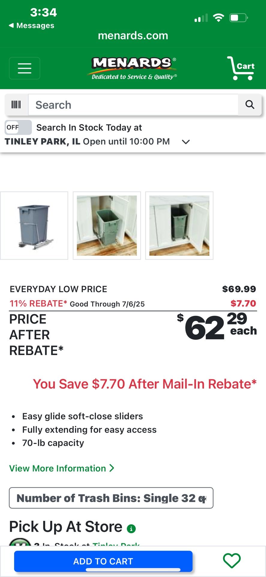 Slide Out Garbage Can 