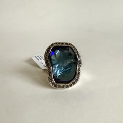 St. John Ring- Beautiful Oversized Blue Stone 
