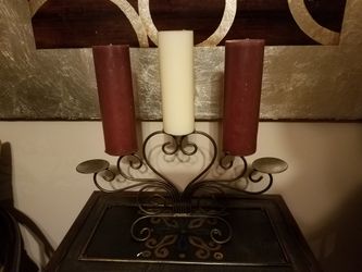 Candle holder; gold; 5 candle places - $12