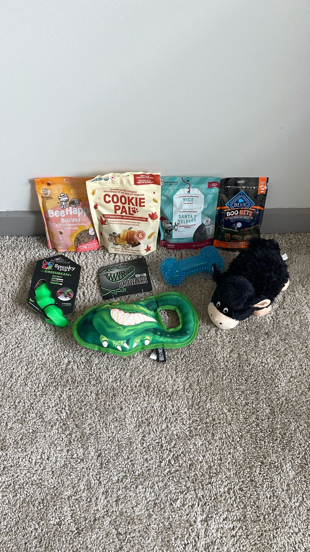 New Dog Bundle: 4 Dog Treats & 4 Toys ($80 Value)