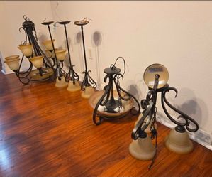 Bronze Metal Chandlier Multi 6 Piece Set