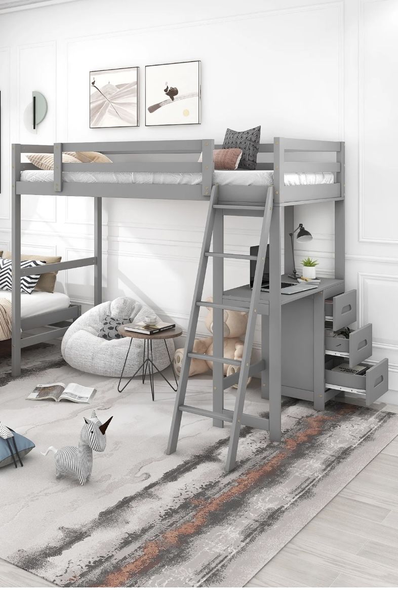 AVAILABLE YES! Twin bunk bed with mattress included – sturdy, clean, no damage. Ready for pickup.