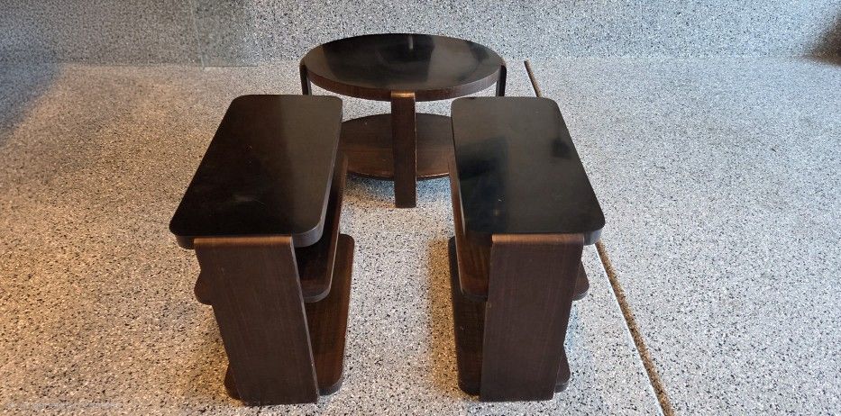 Three 1930's Deco Mahogany Side Tables
