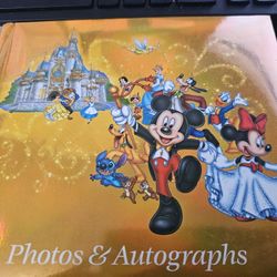 Walt Disney World 'Mickey & Friends' Gold Photo and Autograph Book